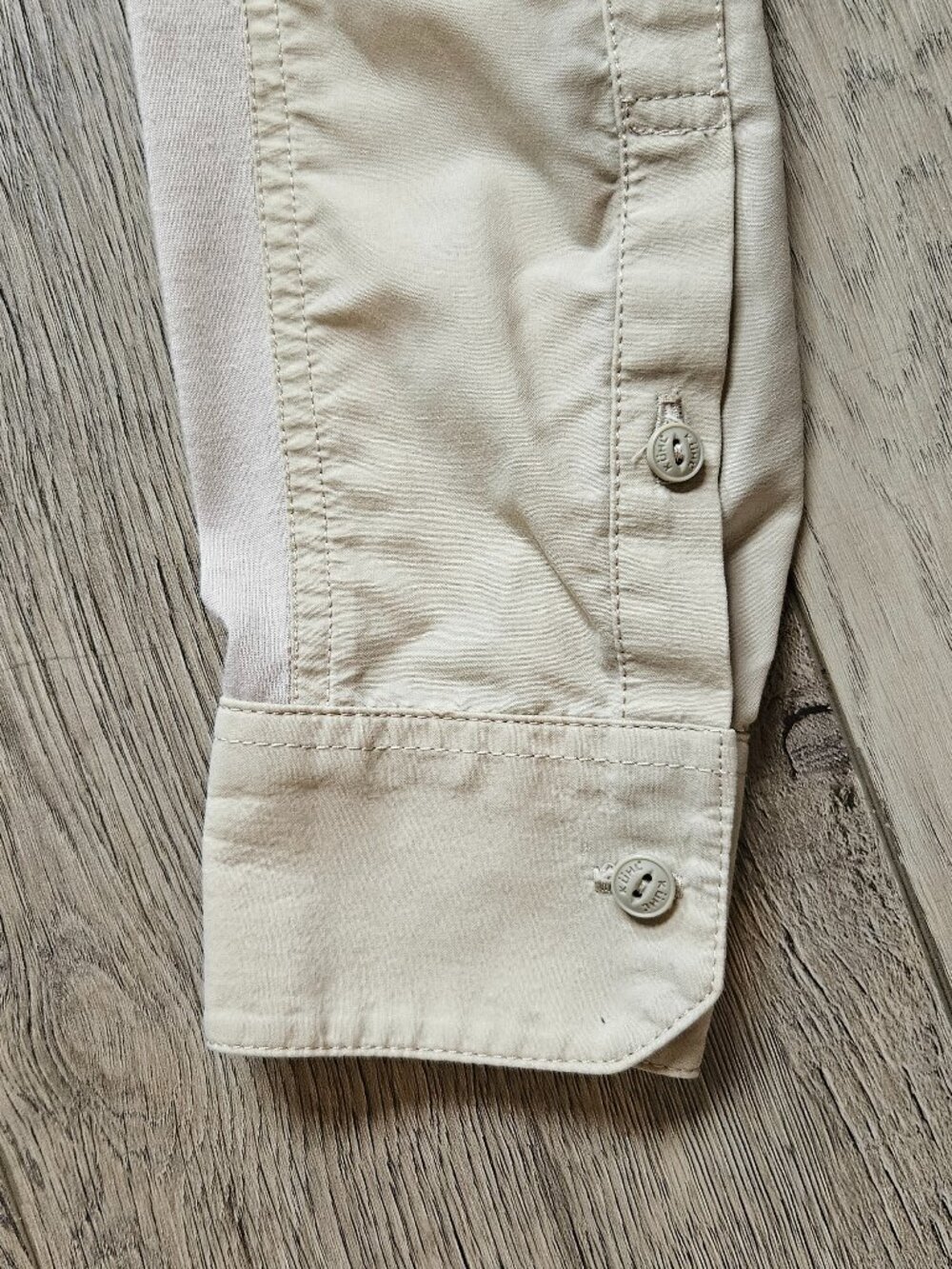 Kuhl Airspeed Mens 2XL Tan Long Sleeve Hiking Button Up Shirt Mesh Vent 7191 - Picture 8 of 15